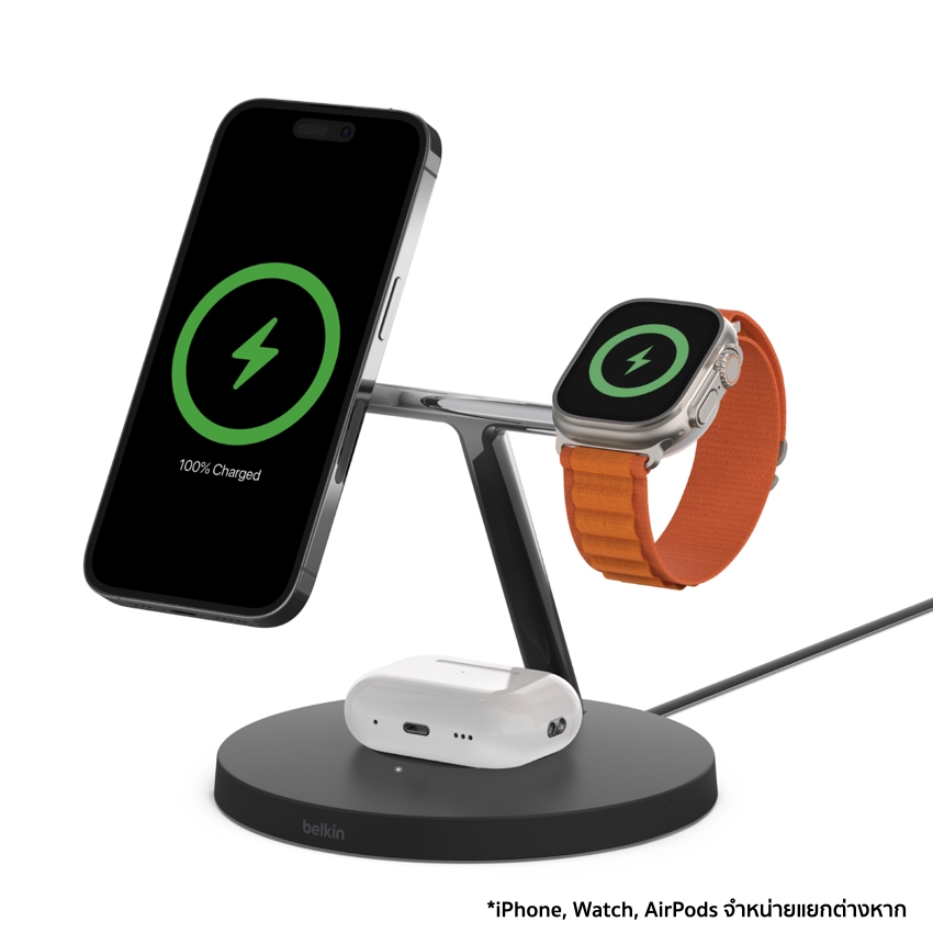 แท่นชาร์จไร้สาย BOOST CHARGE PRO แบบ 3 in 1 รองรับ MagSafe TH