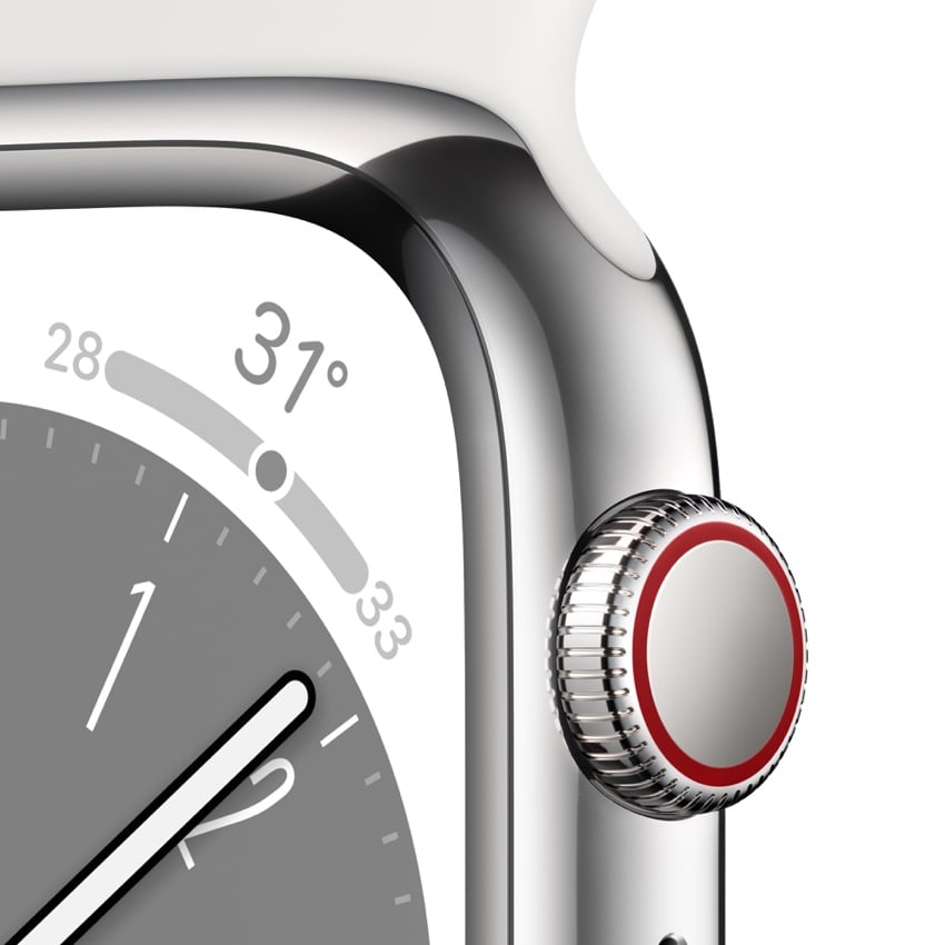 Apple AW 45mm Silver Stainless Steel Case S8 GPS + Cellular 